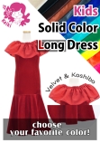 Kids Custom Long Multi Way Dress with Velvet & Koshibo / JCp138-solid