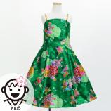 Kids Japan Fabric Long Dress with Chrysanthemum & Plum Blossom & Cherry Blossom Print / Shantung / G...