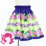 Hula Kids Shantung Pa'u Skirt with Cattleya Lei Print / Luxury Collection / Purple / Jp177pu