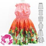 Hula Keiki Set-Up with Hawaiian Flower & Leaf Print / Luxury Collection / Jp193-1