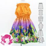 Hula Keiki Set-Up with Hawaiian Flower & Leaf Print / Luxury Collection / Jp193-4