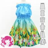 Hula Keiki Set-Up with Hawaiian Flower & Leaf Print / Luxury Collection / Jp193-7