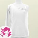 Hula Kids One Shoulder Long Sleeve Blouse with Velvet Keiki / White / Jp200wh
