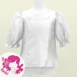 Hula Kids Elbow Sleeve Blouse with Shantung / White / Jp209wh