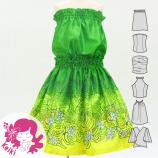 Hula Keiki Set-Up with Plumeria & Monstera Print / Luxury Collection / Green / Jp217gr