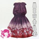 Hula Keiki Set-Up with Plumeria & Monstera Print / Luxury Collection / Purple / Jp217pu