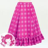 Hula Kids Long Frill Shantung Circular Skirt with Palaka Check Print / Purple / Jp224pu