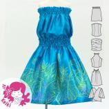 Hula Keiki Set-Up with Hawaiian Leaf Print / Luxury Collection / Blue / Jp226bl