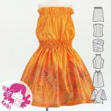 Hula Keiki Set-Up with Hawaiian Leaf Print / Luxury Collection / Orange / Jp226or