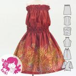 Hula Keiki Set-Up with Hawaiian Leaf Print / Luxury Collection / Red / Jp226rd