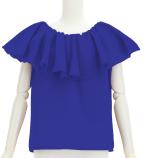 Hula Frilled Collar Blouse with Koshibo / Royal Blue / J3316rbl
