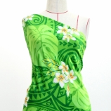 Hula Fabric / Kahiko & Plumeria / JKH-686-GR