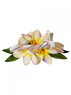 Hula Hair Clip / Pulumeria / Yellow and Pink / J1347ypi