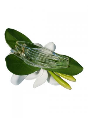 Hula Hair Clip / Pulumeria / Yellow and White / J1348w