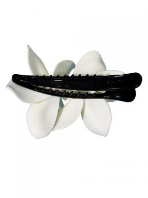 Hula Hair Clip / Pulumeria / White and Yellow / J1349w