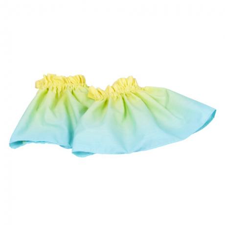 Hula Gradation Midi Dress with Lehua Print / Yellow, Blue & Purple / G1419