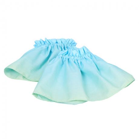 Hula Gradation Midi Dress with Lehua Print / Blue, Yellow & Green / J1420