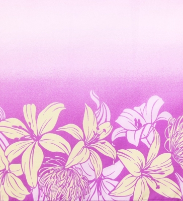 Hula Pa'u Skirt with Lily & Lehua Print / Purple / J1536