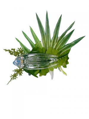 Hula Hair Clip / Cymbidium / White and Light Green / J1591