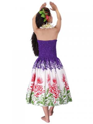 Hula Midi Dress with Lehua Print / Violet / J1595v