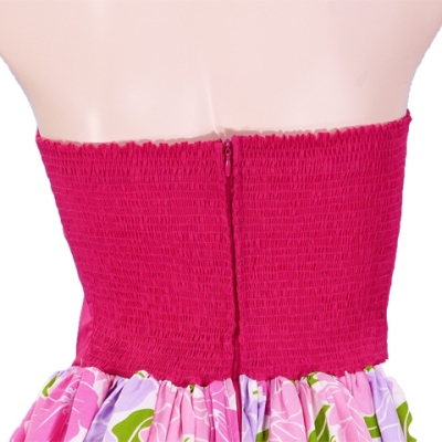 Hula Long Dress with Flower Print / Pink / G1630pi