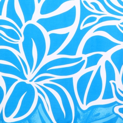 Hula Pa'u Skirt with Plumeria Print / Light Blue / J1652