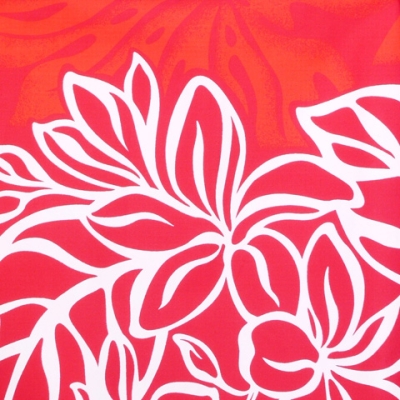 Hula Pa'u Skirt with Plumeria Print / Red / J1654