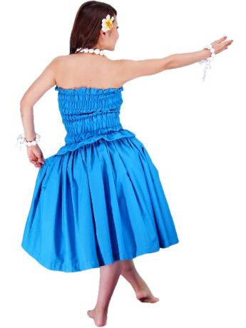 Hula Shirring Tube Top & Pa'u Skirt Set-Up / Blue / G1670bl