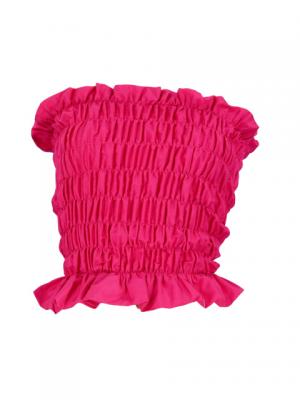 Hula Shirring Tube Top & Pa'u Skirt Set-Up / Deep Rose / G1670dr