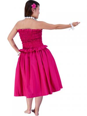 Hula Shirring Tube Top & Pa'u Skirt Set-Up / Deep Rose / G1670dr