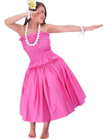 Hula Shirring Tube Top Blouse / Pink / G1663pi
