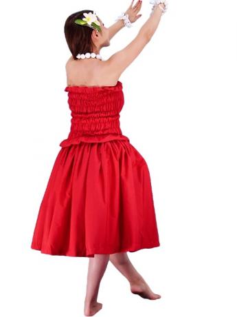 Hula Shirring Tube Top Blouse / Red  / G1663r