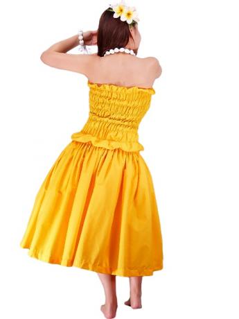 Hula Shirring Tube Top & Pa'u Skirt Set-Up / Yellow / G1670y