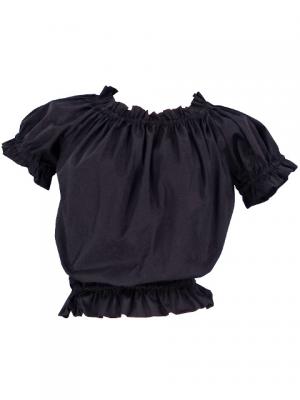 Hula Puff Sleeve Blouse & Pa'u Skirt Set-Up / Black / G1669b