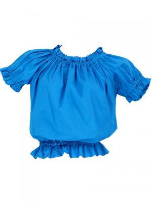 Hula Puff Sleeve Blouse & Pa'u Skirt Set-Up / Blue / G1669bl