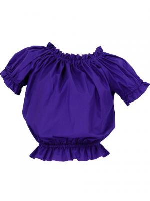 Hula Puff Sleeve Blouse & Pa'u Skirt Set-Up / Egg Plant / G1669ep