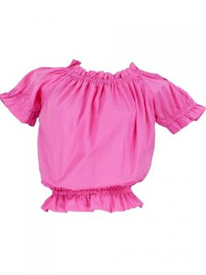 Hula Puff Sleeve Blouse & Pa'u Skirt Set-Up / Pink / G1669pi