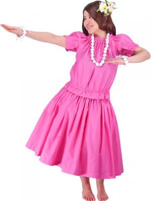 Hula Puff Sleeve Blouse & Pa'u Skirt Set-Up / Pink / G1669pi