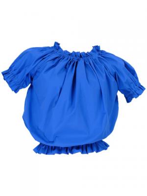 Hula Puff Sleeve Blouse & Pa'u Skirt Set-Up / Royal Blue / G1669rb