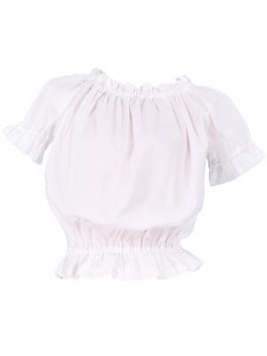 Hula Puff Sleeve Blouse & Pa'u Skirt Set-Up / White / G1669w