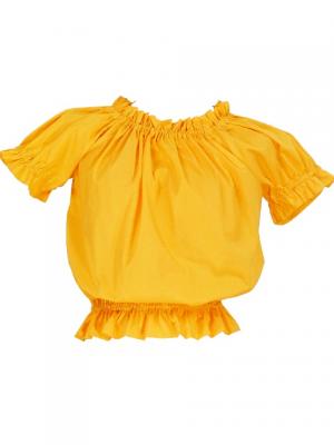 Hula Puff Sleeve Blouse & Pa'u Skirt Set-Up / Yellow / G1669y