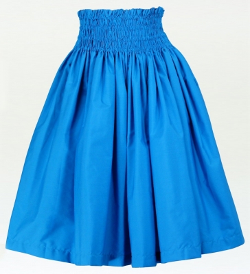 Hula Frilled Collar & Puff Sleeve Blouse & Pa'u Skirt Set-Up / Blue / G1671bl