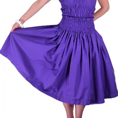 Hula Pa'u Skirt with Solid Print / Egg Plant / G1666ep