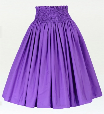 Hula Frilled Collar & Puff Sleeve Blouse & Pa'u Skirt Set-Up / Violet / G1671v