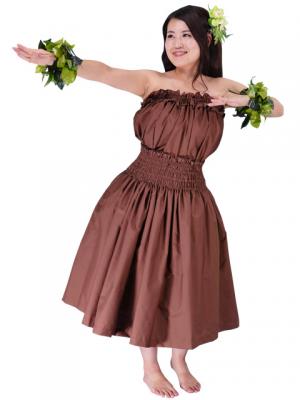 Hula Tube Top & Pa'u Skirt Set-Up / Brown / G1668br