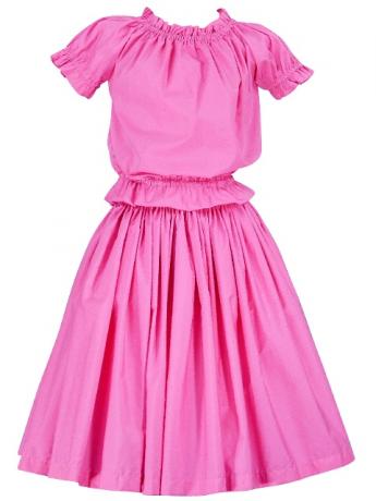 Hula Puff Sleeve Blouse & Pa'u Skirt Set-Up / Pink / G1669pi