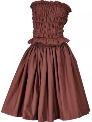 Hula Shirring Tube Top & Pa'u Skirt Set-Up / Brown / G1670br