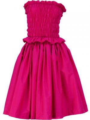 Hula Shirring Tube Top & Pa'u Skirt Set-Up / Deep Rose / G1670dr