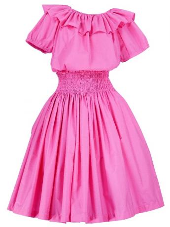 Hula Frilled Collar & Puff Sleeve Blouse & Pa'u Skirt Set-Up / Pink / G1671pi