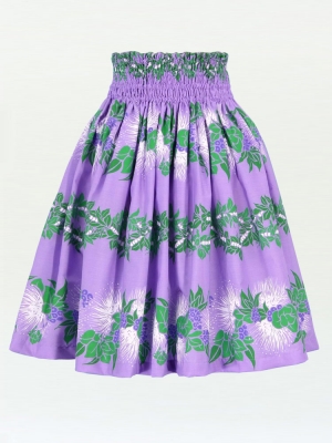 Hula Pa'u Skirt with Lehua Print / Lavender / J1733